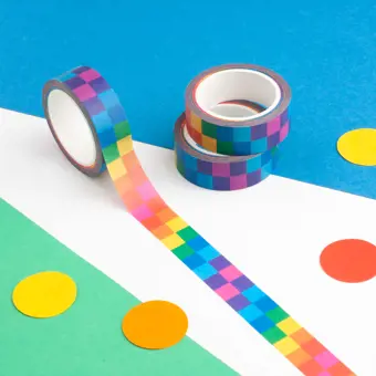 Rainbow Squares Washi Tape