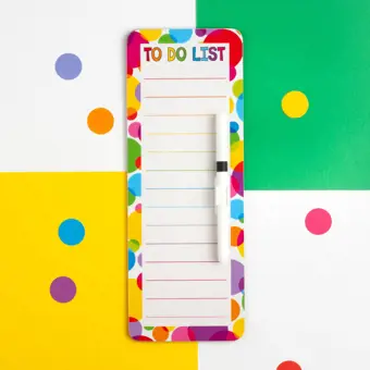 Spotty Wipeable To Do List with Magnetic Back