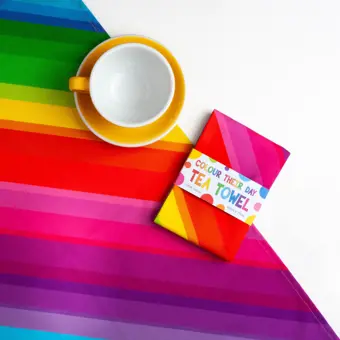 Colourful Rainbow Stripe Tea Towel