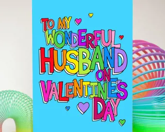 To My Wonderful Husband On Valentine's Day Card