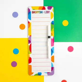 Wipeable Shopping List with Magnetic Back