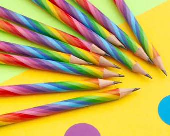 Product Image for: SECONDS Colourful Rainbow Stripe Pencil
