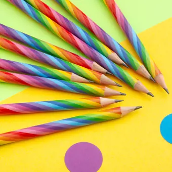 SECONDS Colourful Rainbow Stripe Pencil