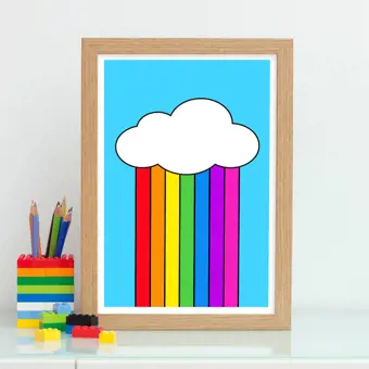 Cloud And Rainbow Print