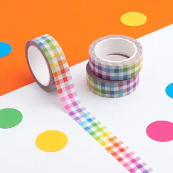 Rainbow Gingham Washi Tape
