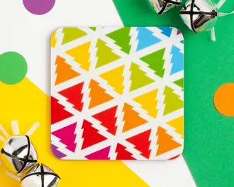 Product Image for: Colourful Christmas Trees Coaster CLEARANCE
