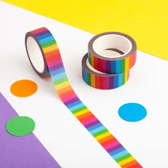 Vertical Rainbow Stripes Washi Tape