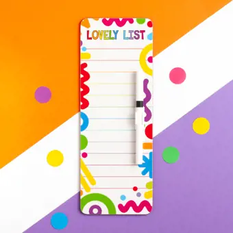 Lovely List Wipeable Memo Board with Magnetic Back