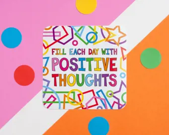Fill Each Day With Positive Thoughts Vinyl Sticker