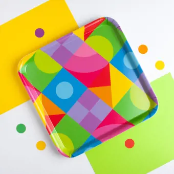 Colourful Shapes Square Tray
