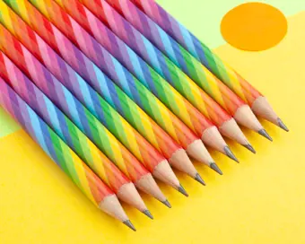 Colourful Rainbow Stripe Pencil