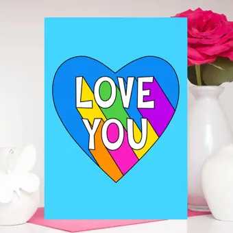 Rainbow Love You Valentine Card