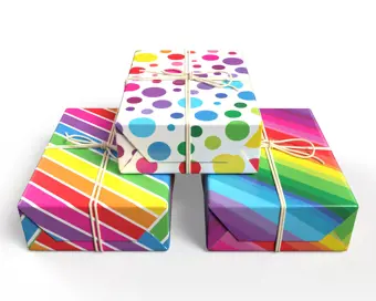 Colourful Wrapping Paper Set Of Three Sheets