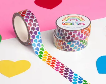 Rainbow Hearts Washi Tape