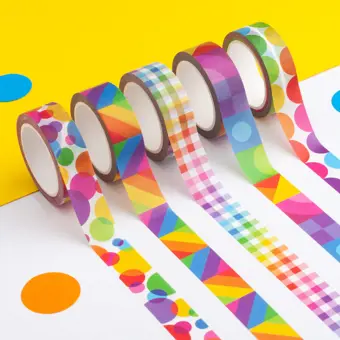Colourful Rainbow Washi Tape Set of 5