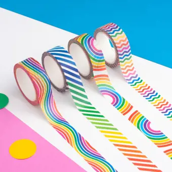 Colourful Rainbow Washi Tape Set of 4