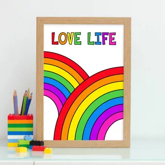 Love Life Rainbow Print
