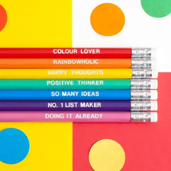 Rainbow Positivity Pencil Set