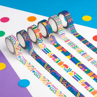 Colourful Patterned Washi Tape Set of 6