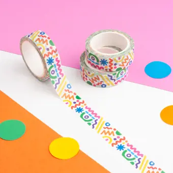 Colourful Crazy Shapes Washi Tape