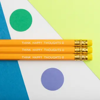 Product Image for: Think Happy Thoughts Yellow Pencil
