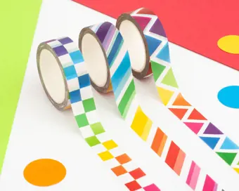 Colourful Geometric Washi Tape Set of 3