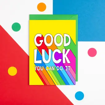 Colourful Good Luck You Can Do It Card