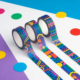 Rainbow Patterned Washi Tape Set of 3