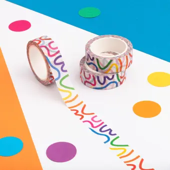 Multi Colour Squiggles Washi Tape