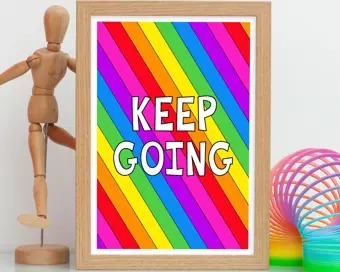 Keep Going Stripes Print