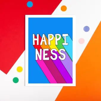 Happiness Typography Art Print
