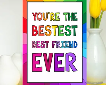 Best Friend Birthday Card, Bestest Best Friend Ever