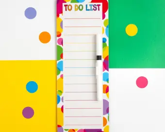 Spotty Wipeable To Do List with Magnetic Back