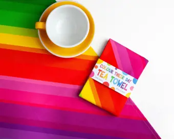 Colourful Rainbow Stripe Tea Towel