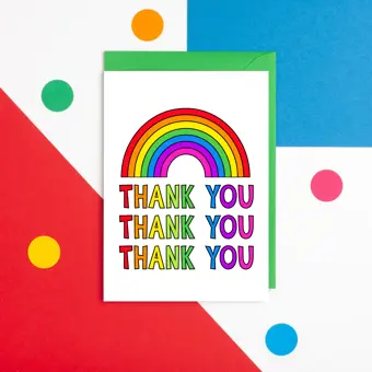 Rainbow Thank You Card