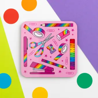 Pink Stationery Lover Coaster
