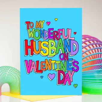 To My Wonderful Husband On Valentine's Day Card