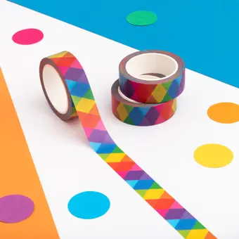Bright Rainbow Diamonds Washi Tape