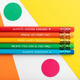 Rainbow Positivity Pencil Set of 5