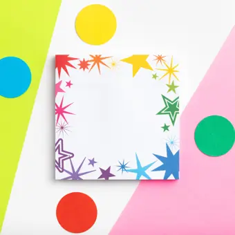 Rainbow Stars Sticky Notes Pad