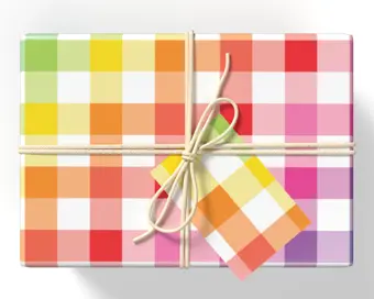 Rainbow Gingham Wrapping Paper