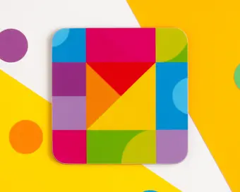 SALE Colourful Shapes Coaster