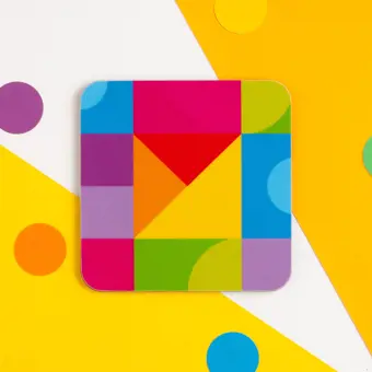 Colourful Shapes Coaster CLEARANCE