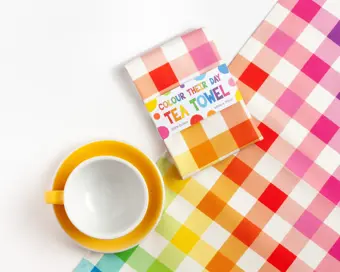 Rainbow Gingham Tea Towel