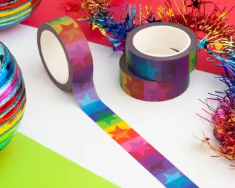 Colourful Christmas Stars Washi Tape