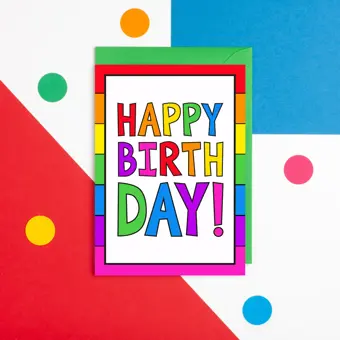 Rainbow Happy Birthday Card