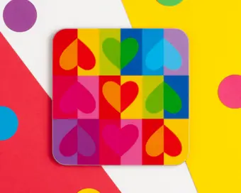 Rainbow Heart Coaster