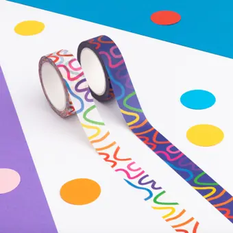 Squiggles Pattern Washi Tape Set of 2