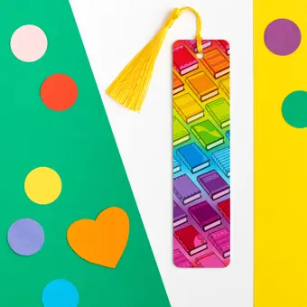 Books Double Sided Metal Bookmark