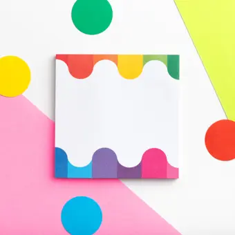 Bright Curves Sticky Notes Pad